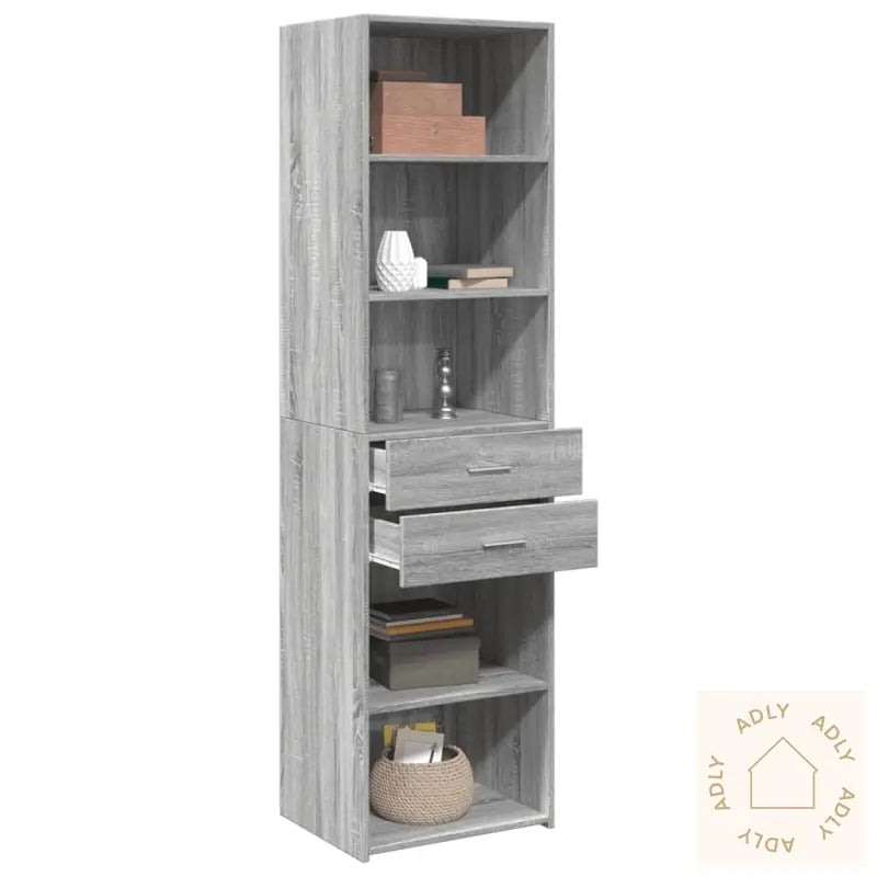 Hylle Grå Sonoma 50X42,5X185 Cm Konstruert Tre