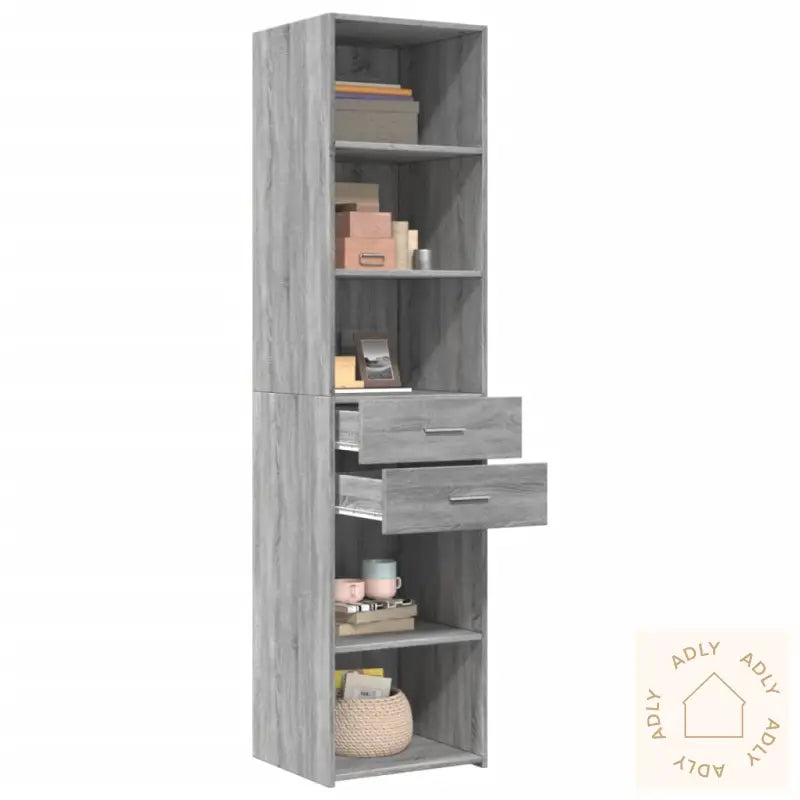 Hylle Grå Sonoma 45X42,5X185 Cm Konstruert Tre