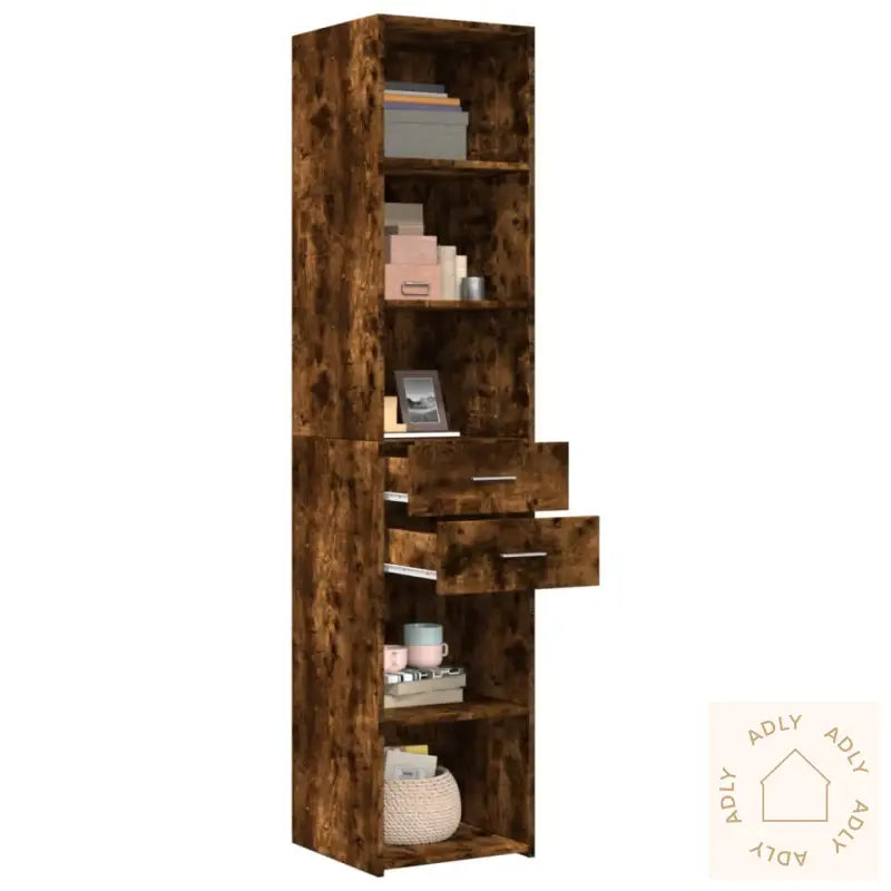 Hylle Røkt Eik 40X42,5X185 Cm Konstruert Tre