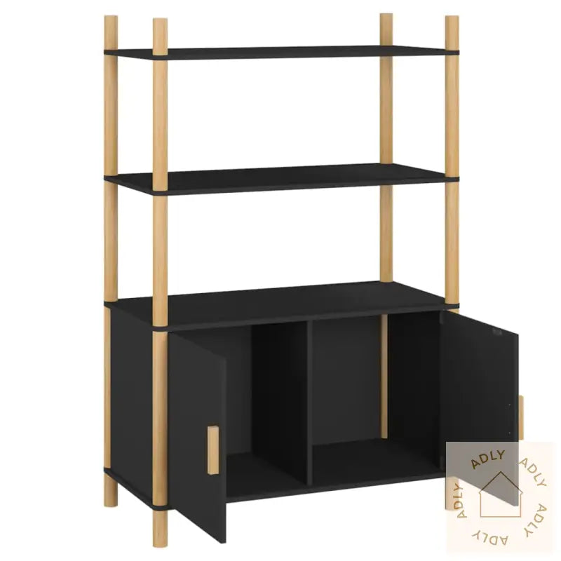 Highboard Svart 80X40X121 Cm Konstruert Tre