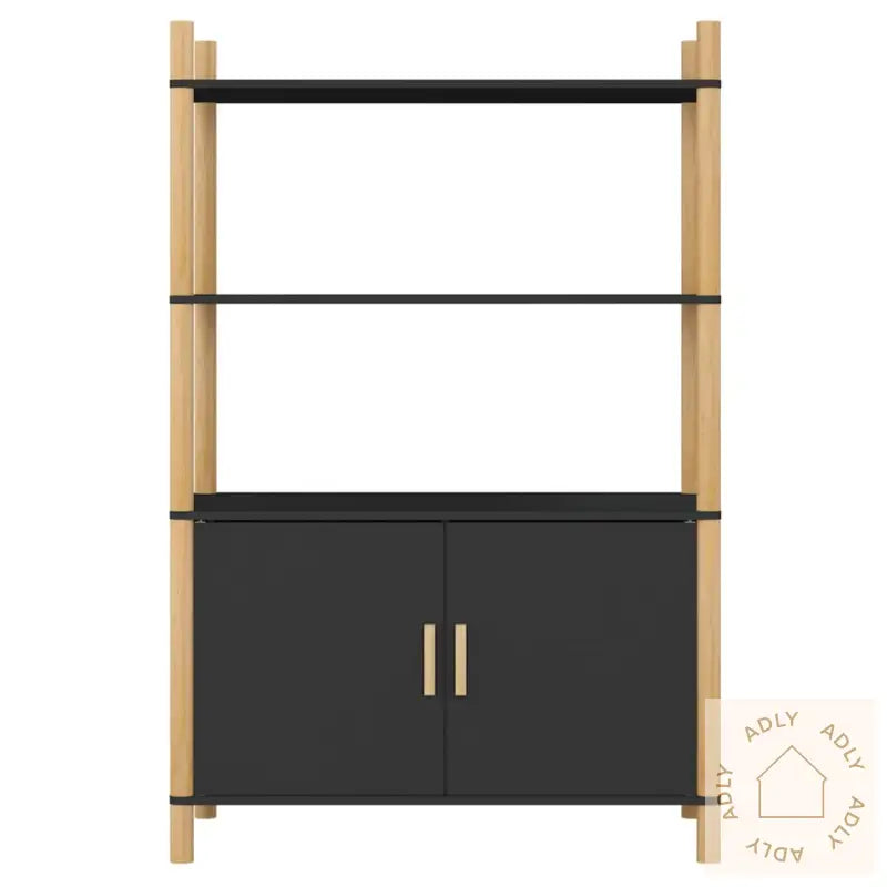 Highboard Svart 80X40X121 Cm Konstruert Tre