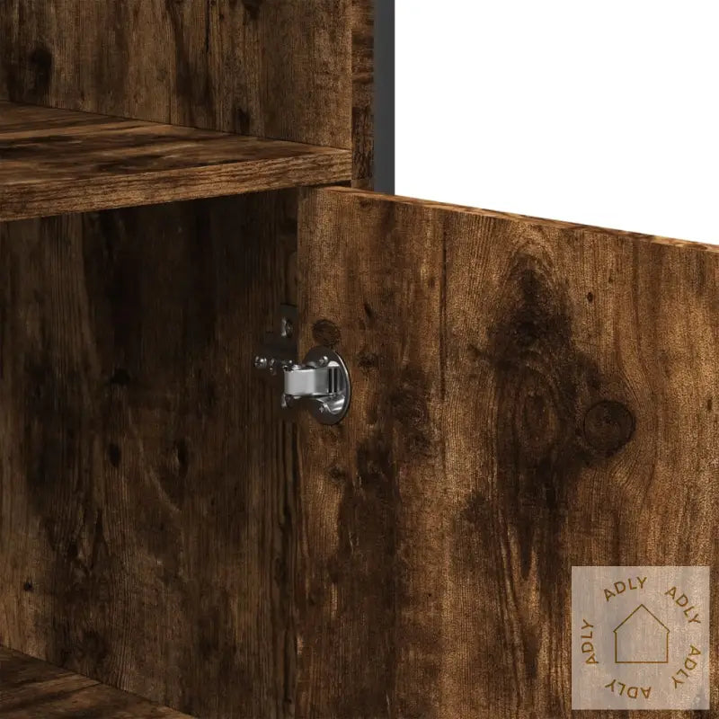 Highboard Røkt Eik 79,5X35,5X137,5 Cm Konstruert Tre