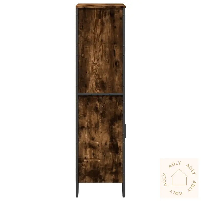 Highboard Røkt Eik 79,5X35,5X137,5 Cm Konstruert Tre