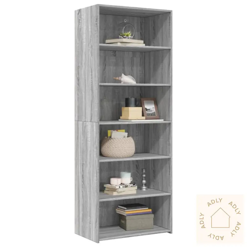 Hylle Grå Sonoma 70X41X185 Cm Konstruert Tre