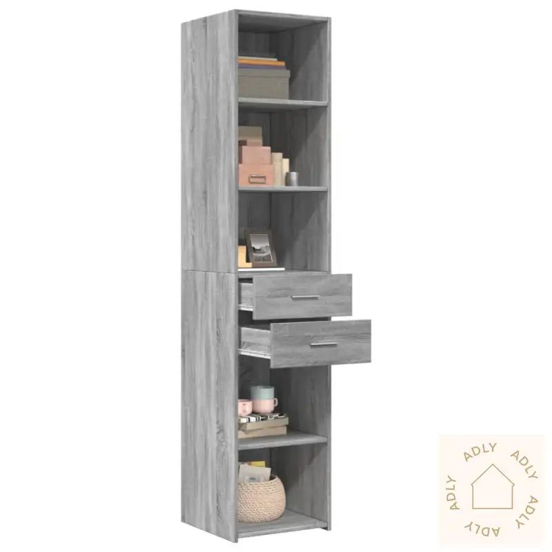 Hylle Grå Sonoma 40X42,5X185 Cm Konstruert Tre