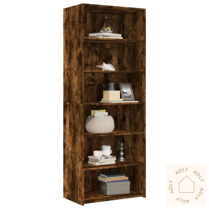 Hylle Røkt Eik 70X41X185 Cm Konstruert Tre