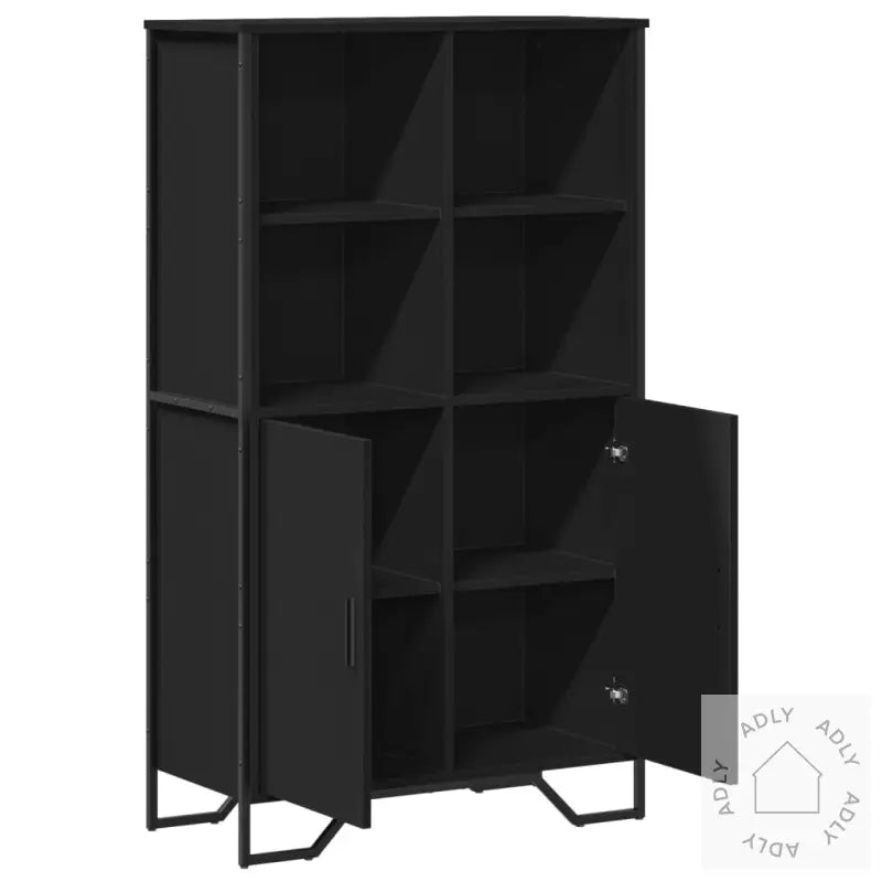 Highboard Svart 79,5X35,5X137,5 Cm Konstruert Tre