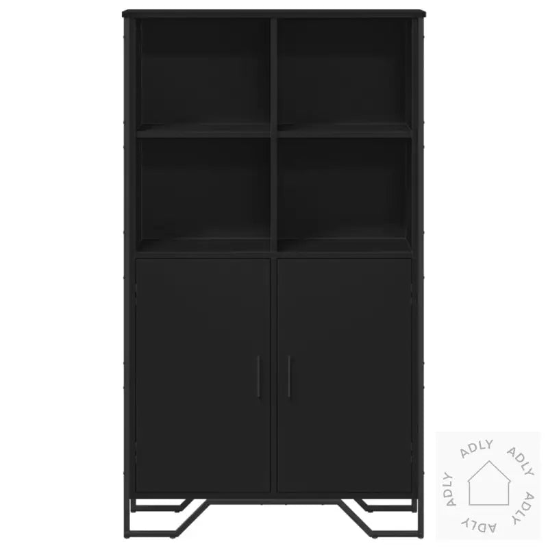 Highboard Svart 79,5X35,5X137,5 Cm Konstruert Tre