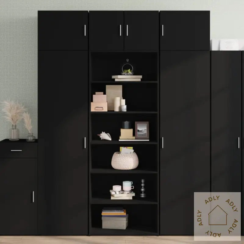 Hylle Svart 70X41X185 Cm Konstruert Tre