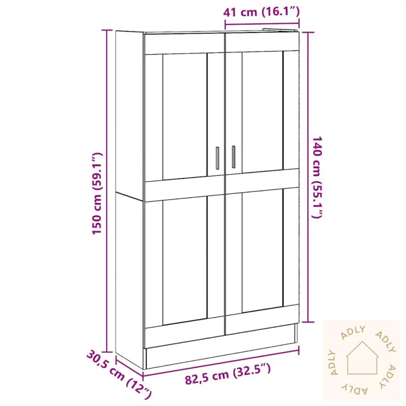 Highboard Gammelt Tre 82,5X30,5X150 Cm Konstruert Tre