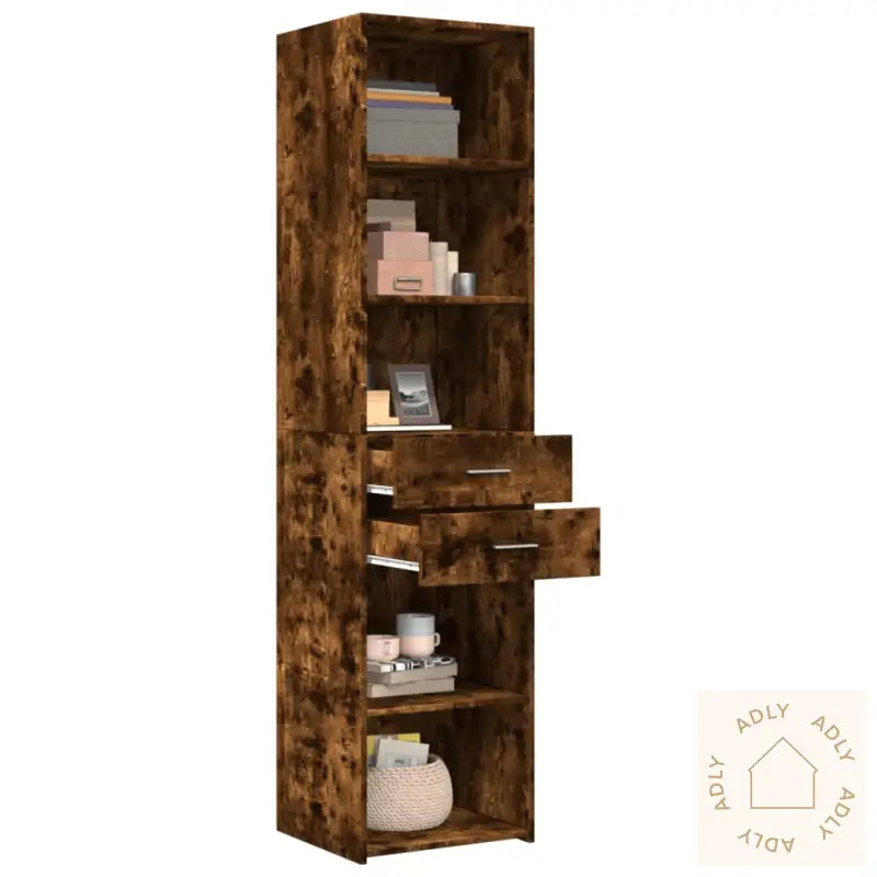 Hylle Røkt Eik 45X42,5X185 Cm Konstruert Tre