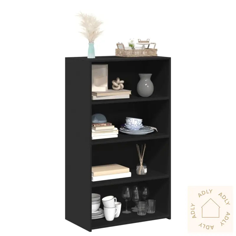 Hylle Svart 70X41X124 Cm Konstruert Tre