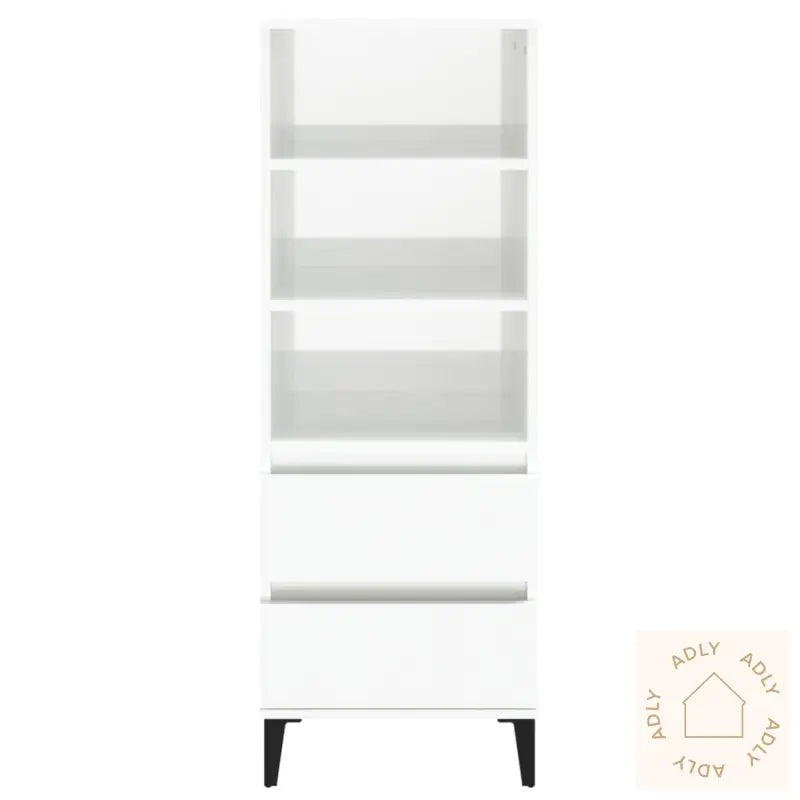 Highboard Høyglans Hvit 40X36X110 Cm Konstruert Tre