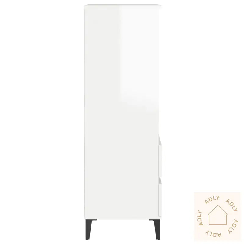 Highboard Høyglans Hvit 40X36X110 Cm Konstruert Tre