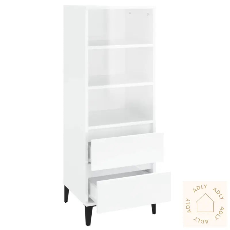 Highboard Høyglans Hvit 40X36X110 Cm Konstruert Tre