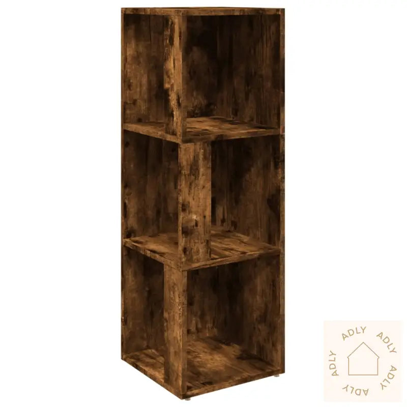 Hjørneskap Røkt Eik 33X33X100 Cm Konstruert Tre