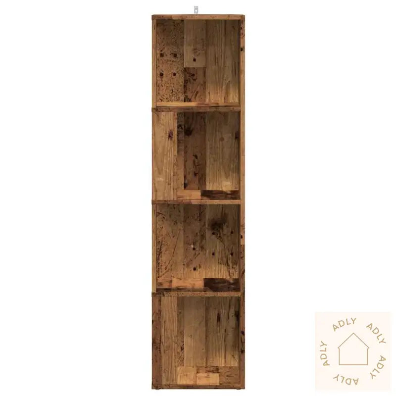 Hjørneskap Gammelt Tre 33X33X132 Cm Konstruert Tre