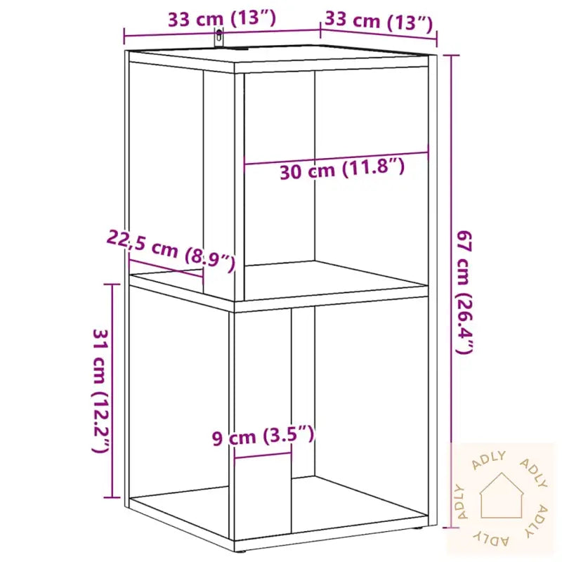 Hjørneskap Artisan Eik 33X33X67 Cm Konstruert Tre