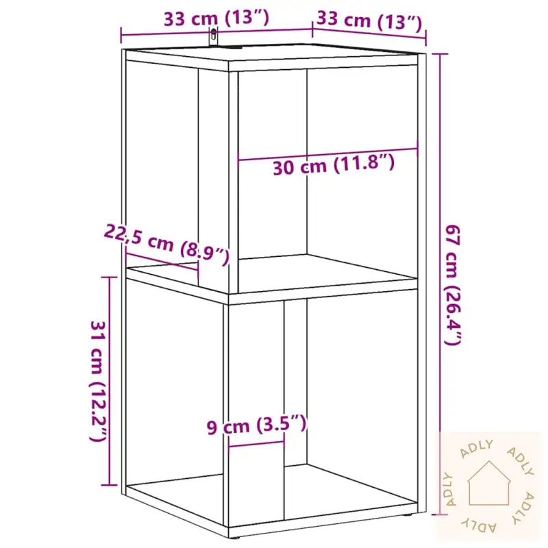 Hjørneskap Gammelt Tre 33X33X67 Cm Konstruert Tre