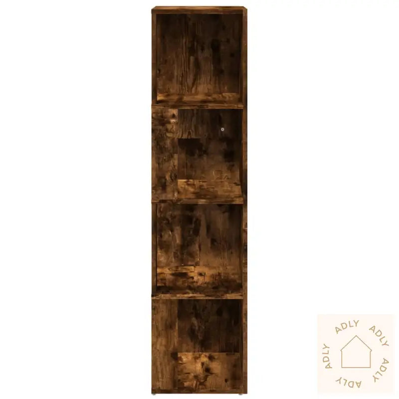 Hjørneskap Røkt Eik 33X33X132 Cm Konstruert Tre