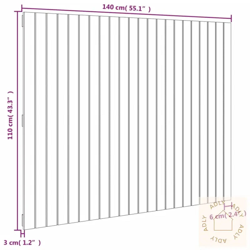 Veggmontert Hodegavl 140X3X110 Cm Heltre Furu