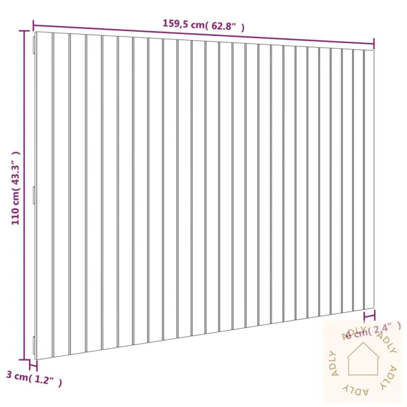 Veggmontert Hodegavl Honningbrun 159,5X3X110 Cm Heltre Furu