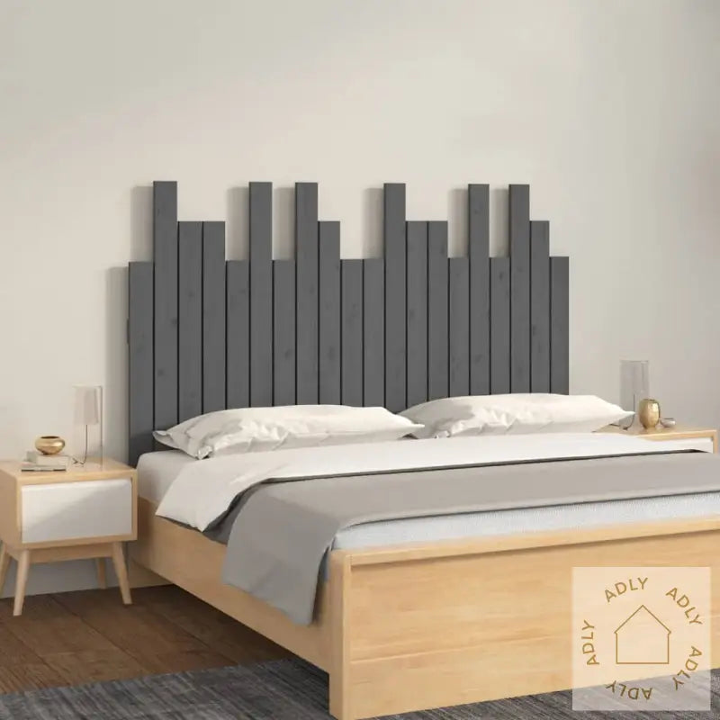Veggmontert Hodegavl Grå 127,5X3X80 Cm Heltre Furu