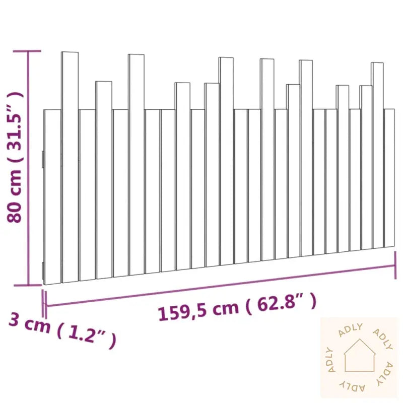 Veggmontert Sengegavl Hvit 159,5X3X80 Cm Heltre Furu