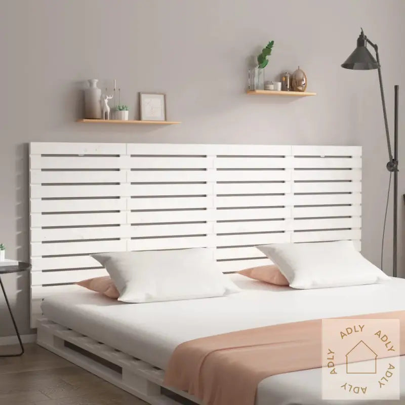 Veggmontert Sengegavl Hvit 206X3X91,5 Cm Heltre Furu