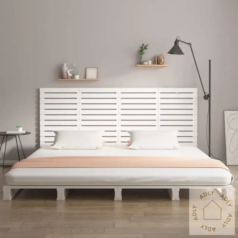 Veggmontert Sengegavl Hvit 206X3X91,5 Cm Heltre Furu