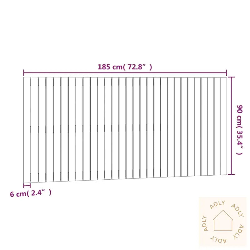 Veggmontert Hodegavl 185X3X90 Cm Heltre Furu