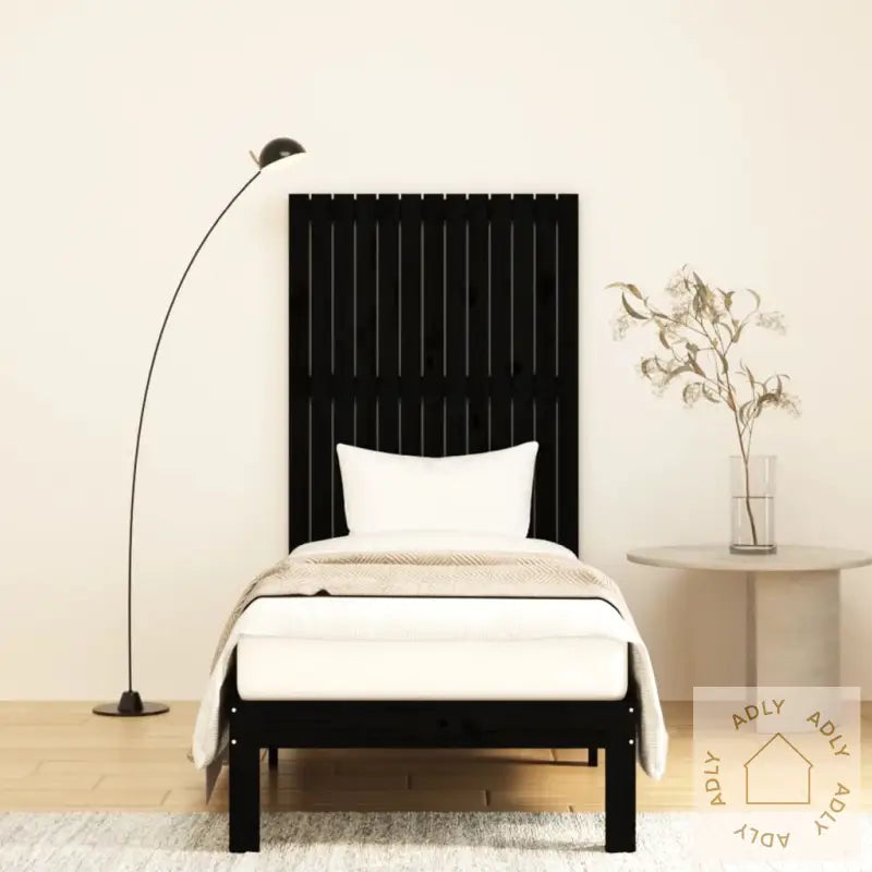 Veggmontert Sengegavl Svart 82,5X3X110 Cm Heltre Furu
