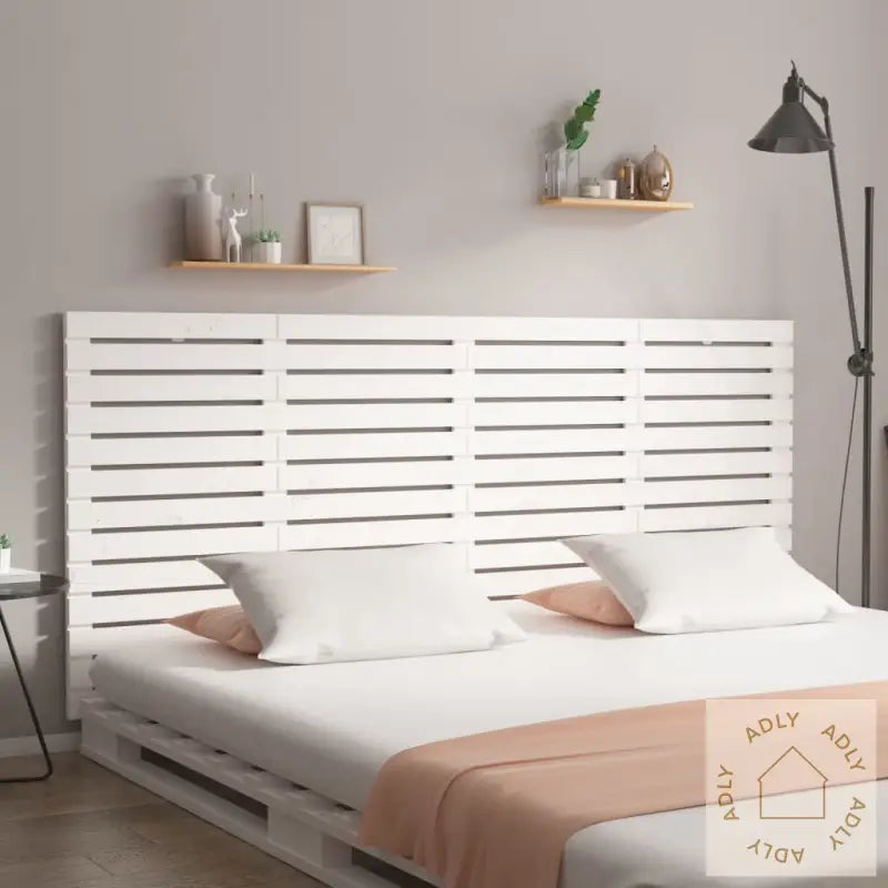 Veggmontert Sengegavl Hvit 166X3X91,5 Cm Heltre Furu