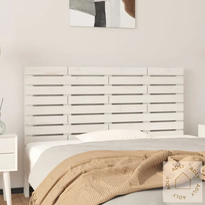 Veggmontert Sengegavl Hvit 126X3X63 Cm Heltre Furu