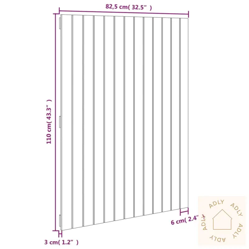 Veggmontert Sengegavl Svart 82,5X3X110 Cm Heltre Furu