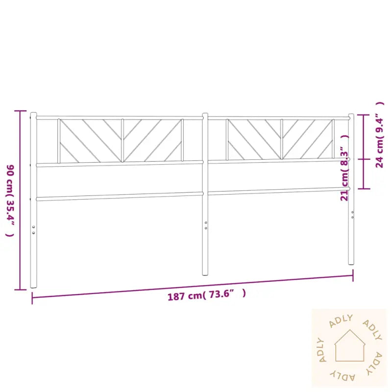 Sengegavl I Metall Hvit 180 Cm