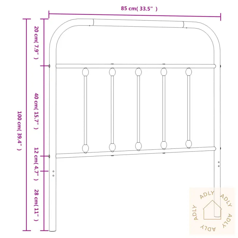 Sengegavl I Metall Hvit 80 Cm