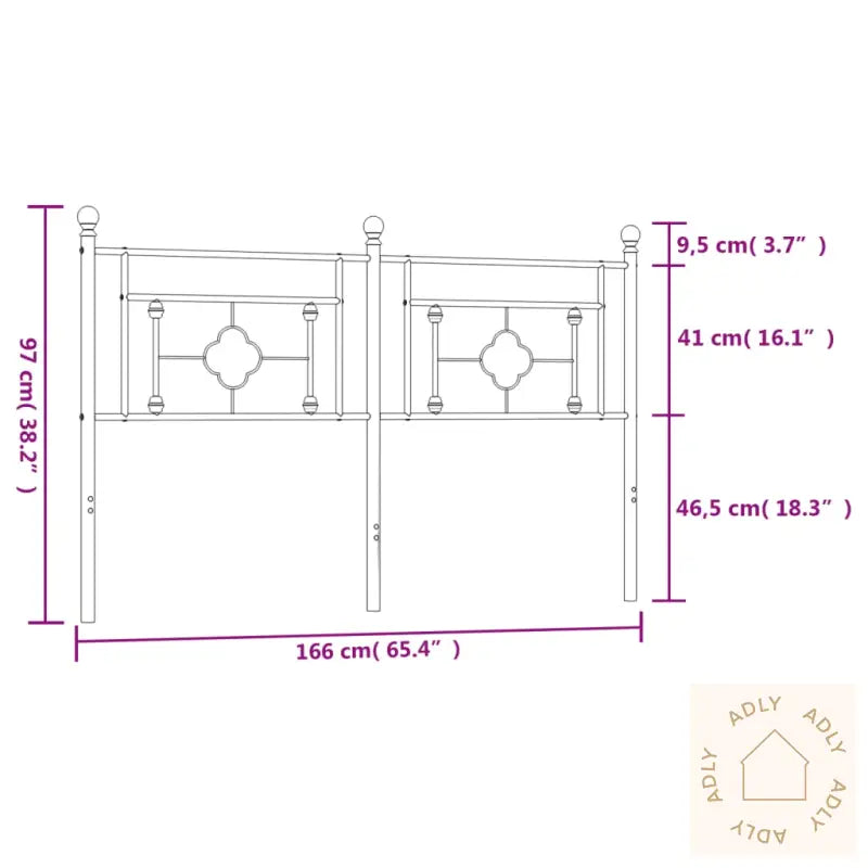 Sengegavl I Metall Hvit 160 Cm