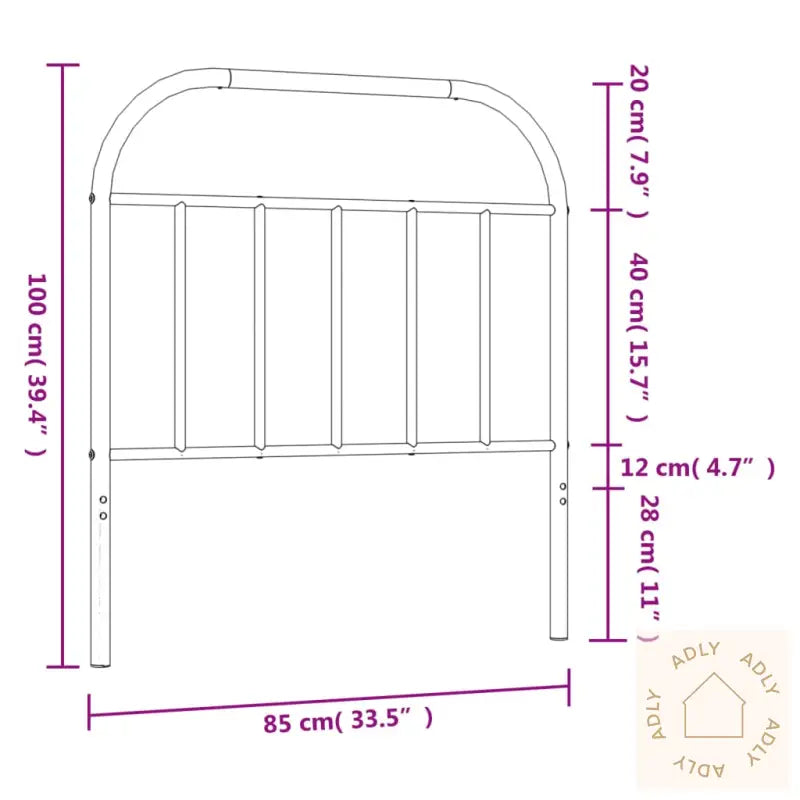 Sengegavl I Metall Hvit 80 Cm