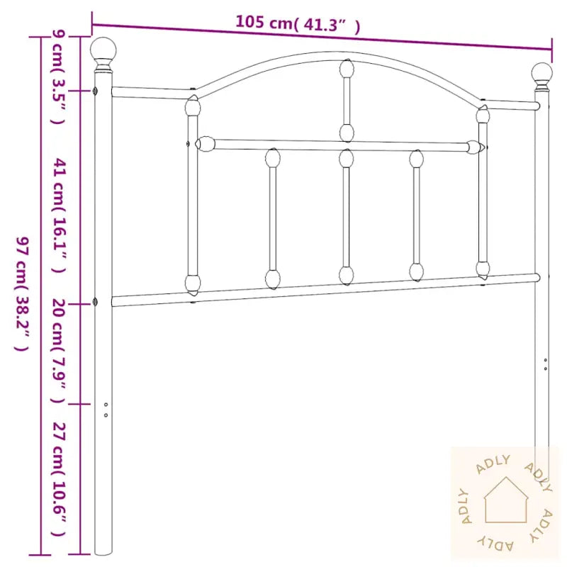 Sengegavl I Metall Hvit 100 Cm