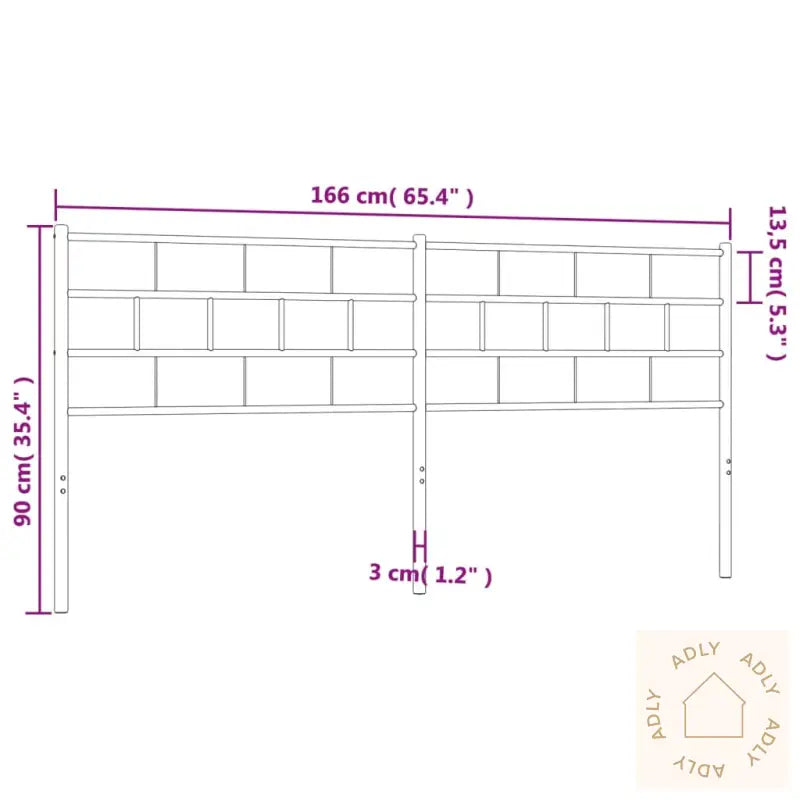 Sengegavl I Metall Hvit 160 Cm