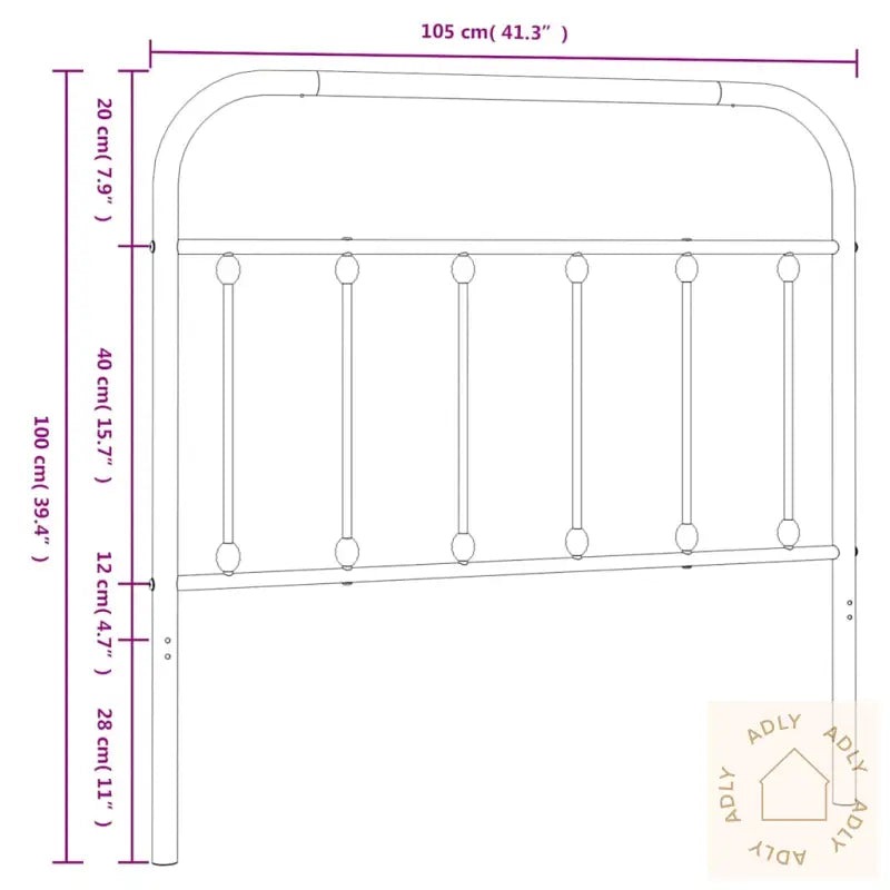 Sengegavl I Metall Hvit 100 Cm
