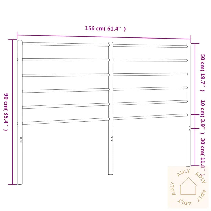 Sengegavl I Metall Hvit 150 Cm