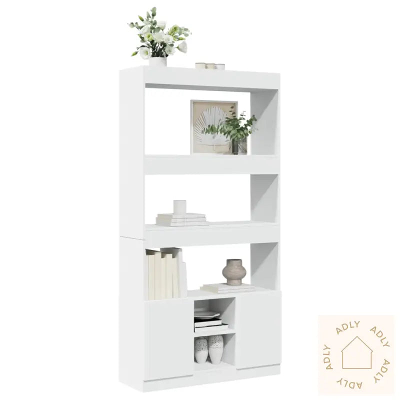 Highboard Hvit 92X33X180 Cm Konstruert Tre