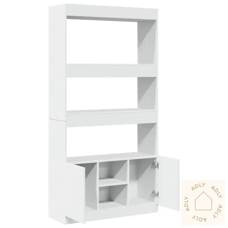 Highboard Hvit 92X33X180 Cm Konstruert Tre