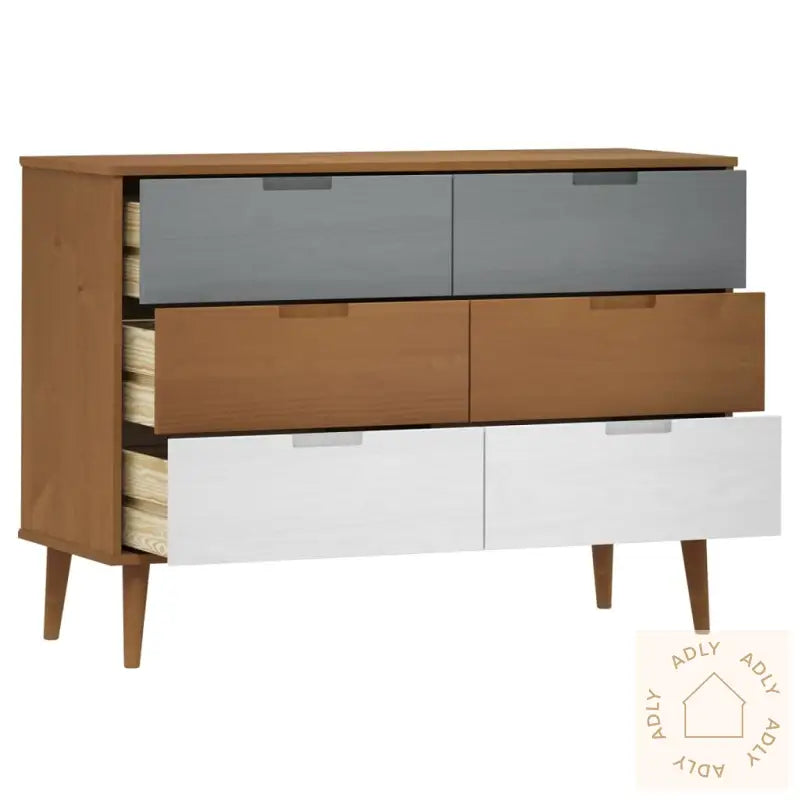 Kommode Molde Brun 113X40X80 Cm Heltre Furu
