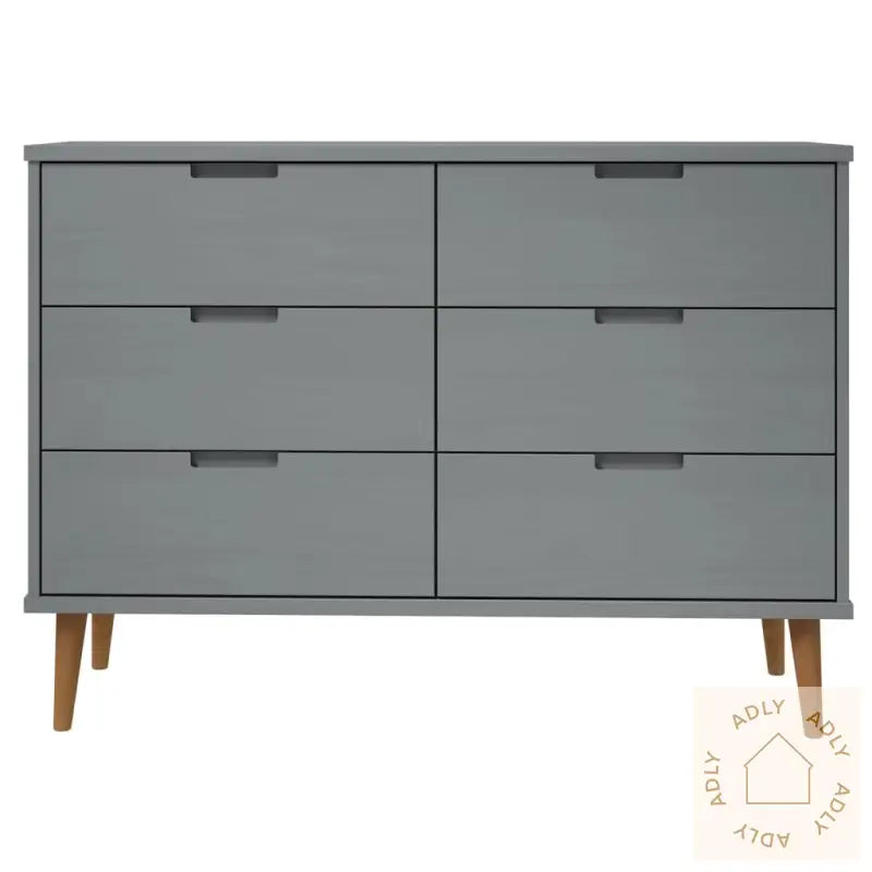 Kommode Molde Grå 113X40X80 Cm Heltre Furu