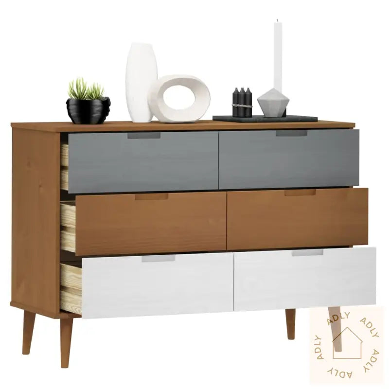 Kommode Molde Brun 113X40X80 Cm Heltre Furu