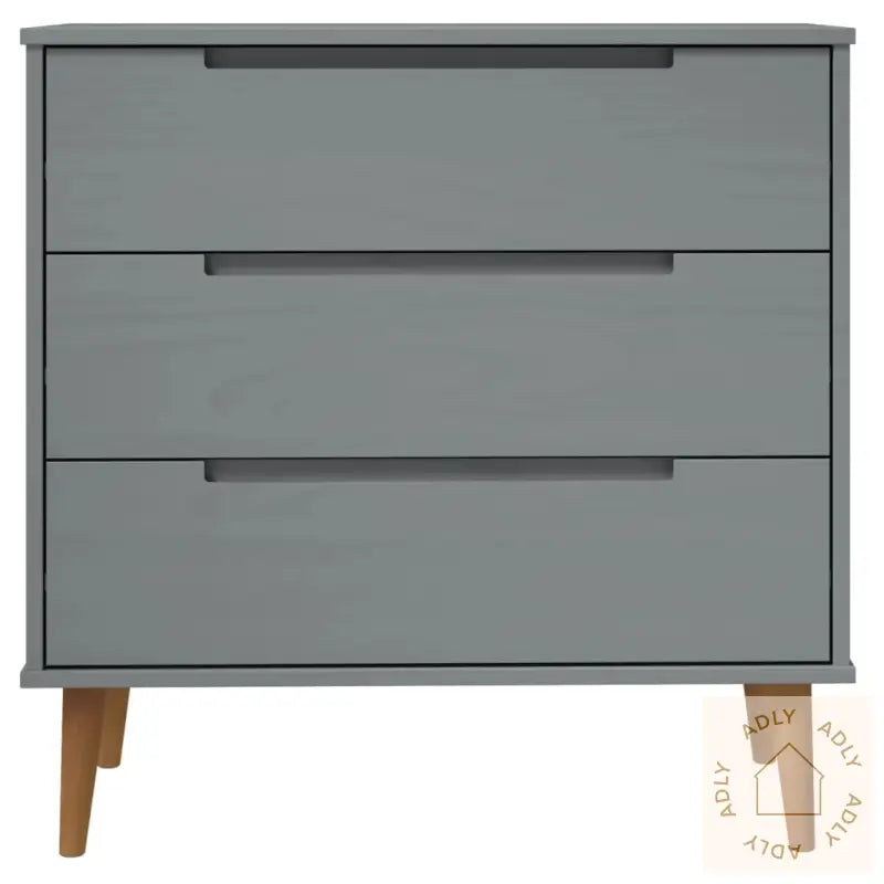 Kommode Molde Grå 80X40X80 Cm Heltre Furu