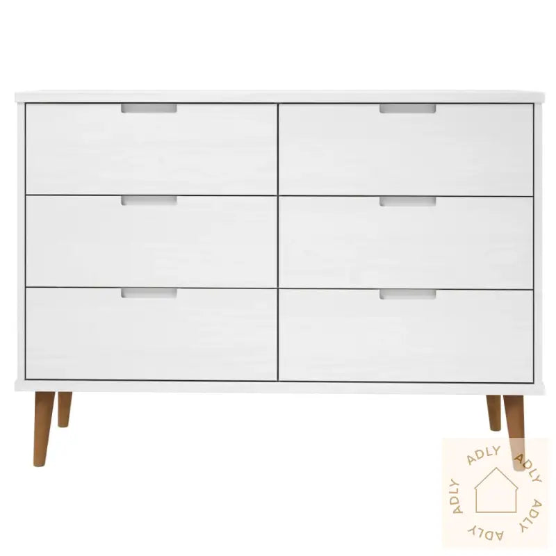 Kommode Molde Hvit 113X40X80 Cm Heltre Furu